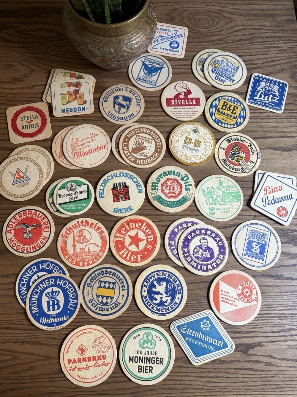 Vintage German European Foreign Beer Coasters Pub Bar Coasters Lot Of 42